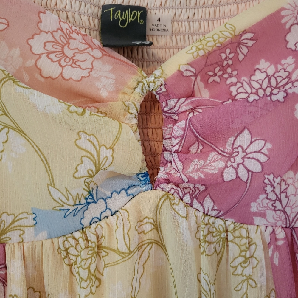 Taylor Floral Patchwork Print Multicolor Maxi Dre… - image 7